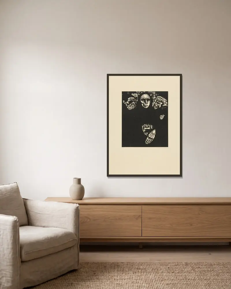 Lud (Das Volk), Käthe Kollwitz w ramie na ścianie