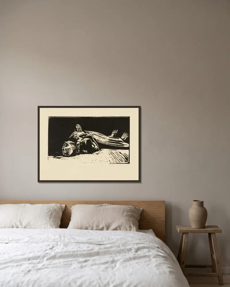 Wdowa II, Käthe Kollwitz w ramie na ścianie
