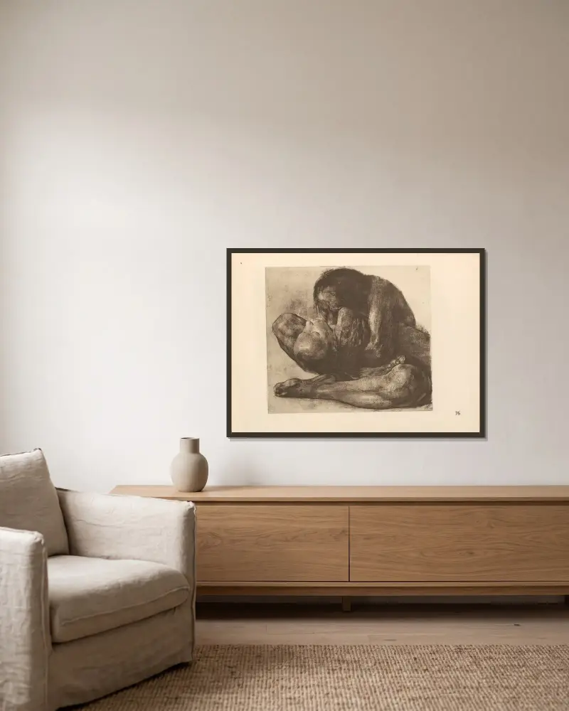 Martwe dziecko, Käthe Kollwitz w ramie na ścianie