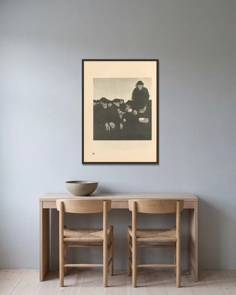 Zeichnungen für den Simplizissimus, 1925 – Nr. 10 von Käthe Kollwitz gerahmt an einer Wand