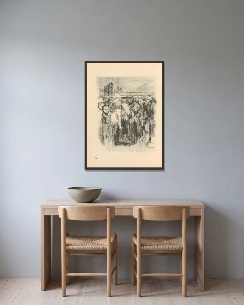 Zeichnungen für den Simplizissimus, 1925 – Nr. 8 von Käthe Kollwitz gerahmt an einer Wand