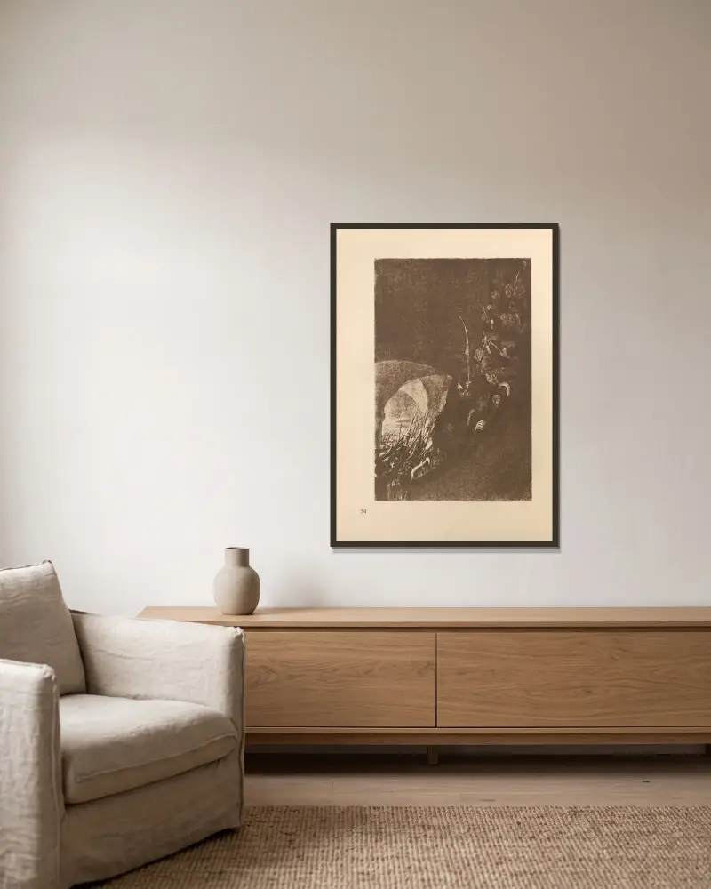 Tillhörande 'Bondekriget', 1925 – nr 11 av Käthe Kollwitz inramad på en vägg