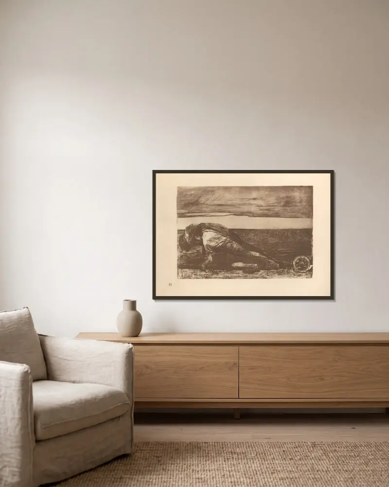 Należąca do „Wojny chłopskiej”, 1925 – Nr. 12, Käthe Kollwitz w ramie na ścianie