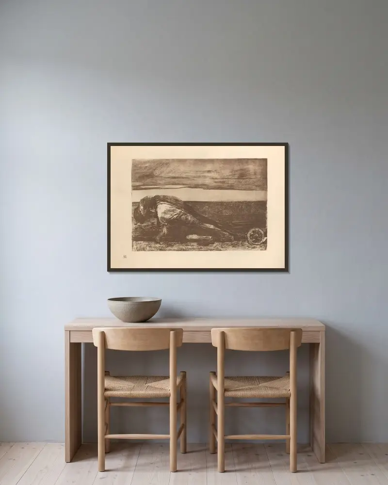 Należąca do „Wojny chłopskiej”, 1925 – Nr. 12, Käthe Kollwitz w ramie na ścianie