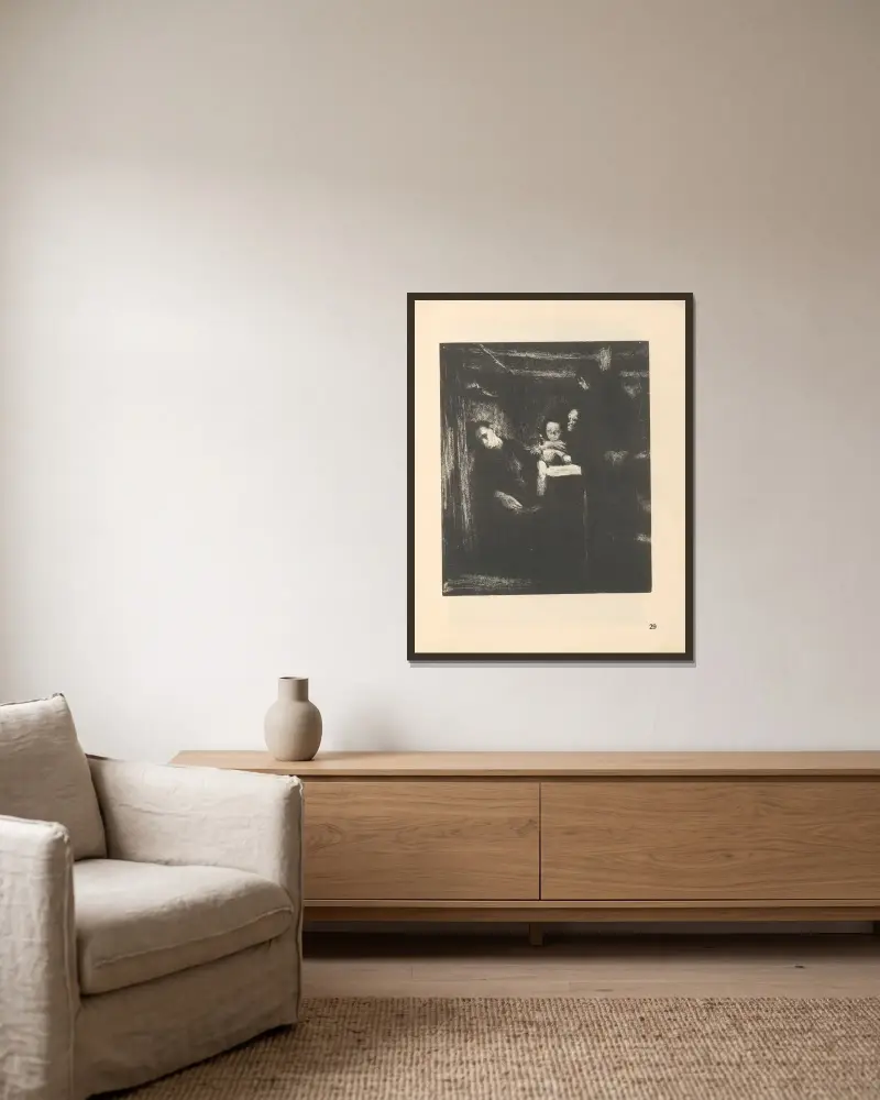 Zum ’Weberaufstand’ gehörig, 1925 – Nr. 2 von Käthe Kollwitz gerahmt an einer Wand