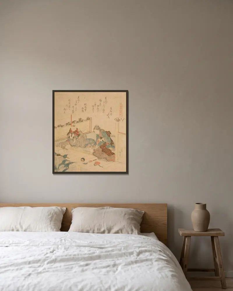 Abalone av Katsushika Hokusai inramad på en vägg