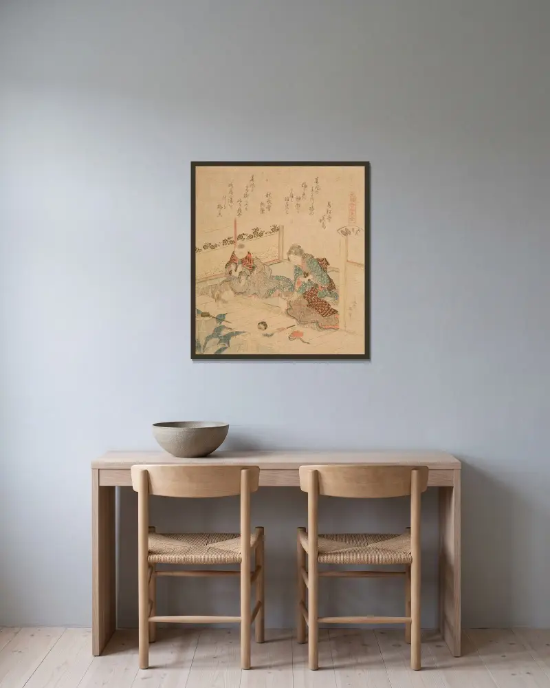 Abalone av Katsushika Hokusai inramad på en vägg