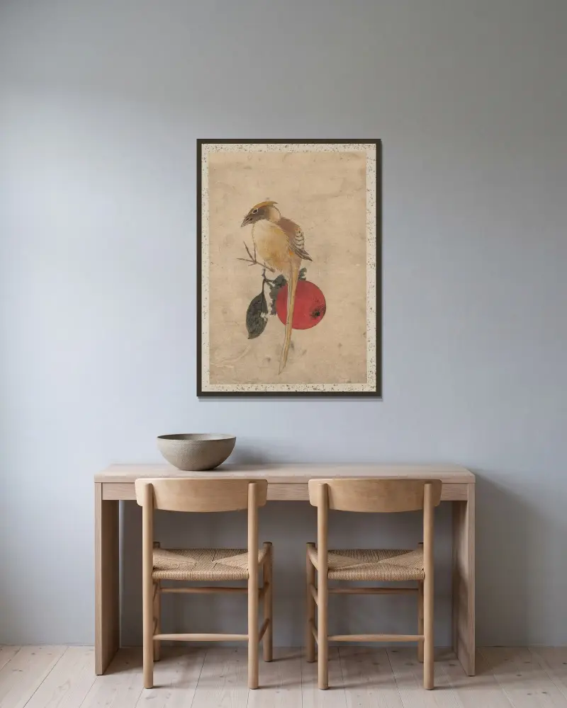 Skizzenalbum von Katsushika Hokusai und seinen Schülern, Taf. 34 von Katsushika Hokusai gerahmt an einer Wand