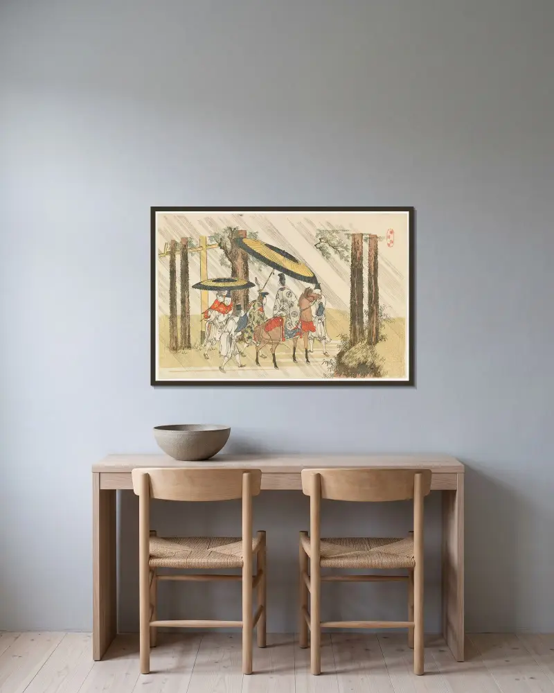 Aridōshi-Schrein von Katsushika Hokusai gerahmt an einer Wand