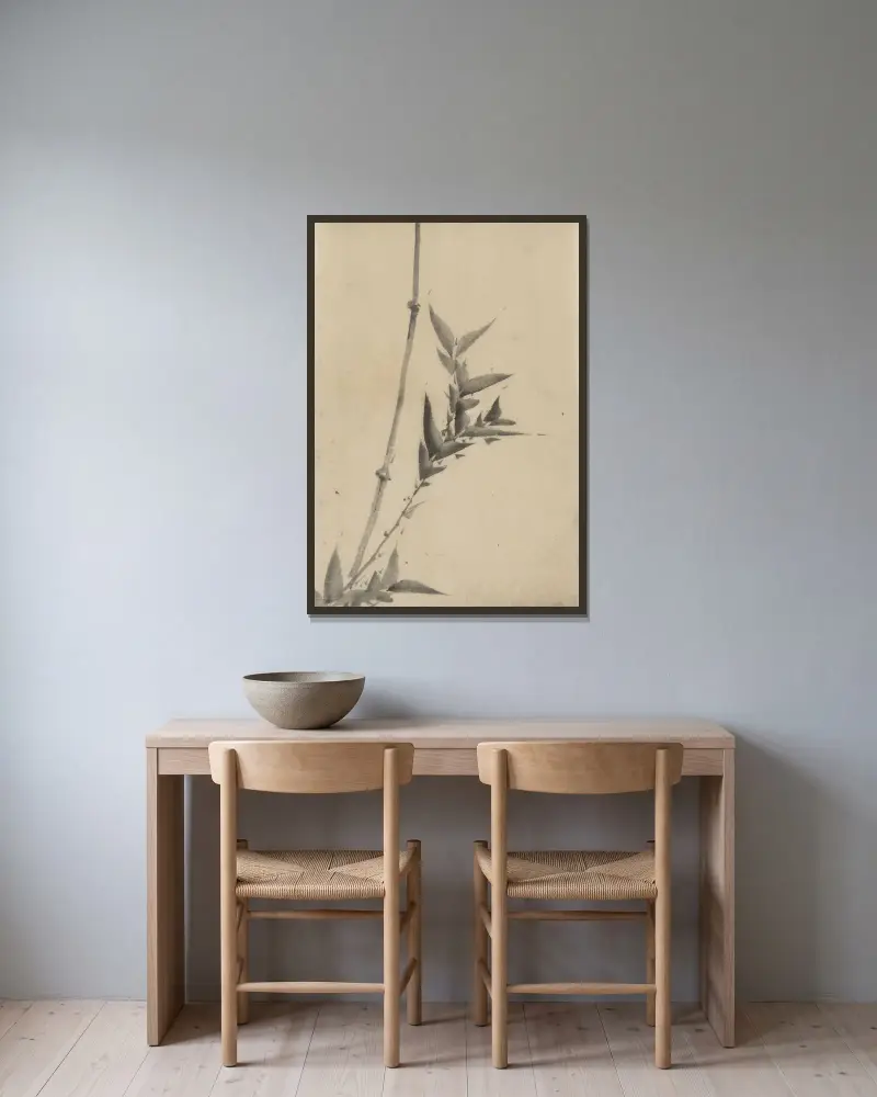 Bamboo shoots av Katsushika Hokusai inramad på en vägg