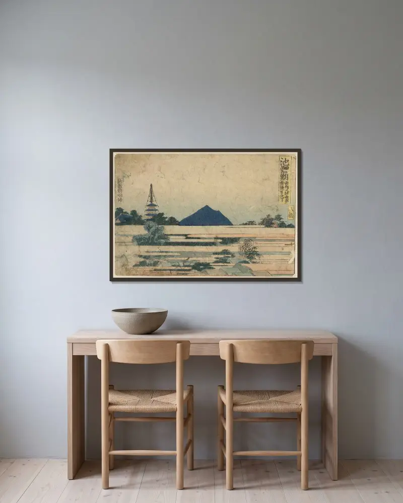 Čirjú, Katsushika Hokusai v rámu na stěně
