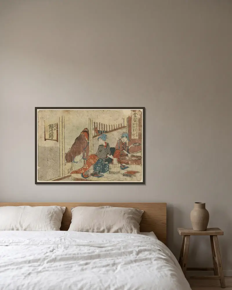 Kanaya von Katsushika Hokusai gerahmt an einer Wand