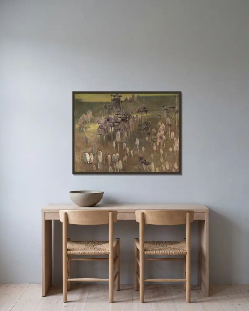 Herbstflora von Kazimierz Stabrowski gerahmt an einer Wand