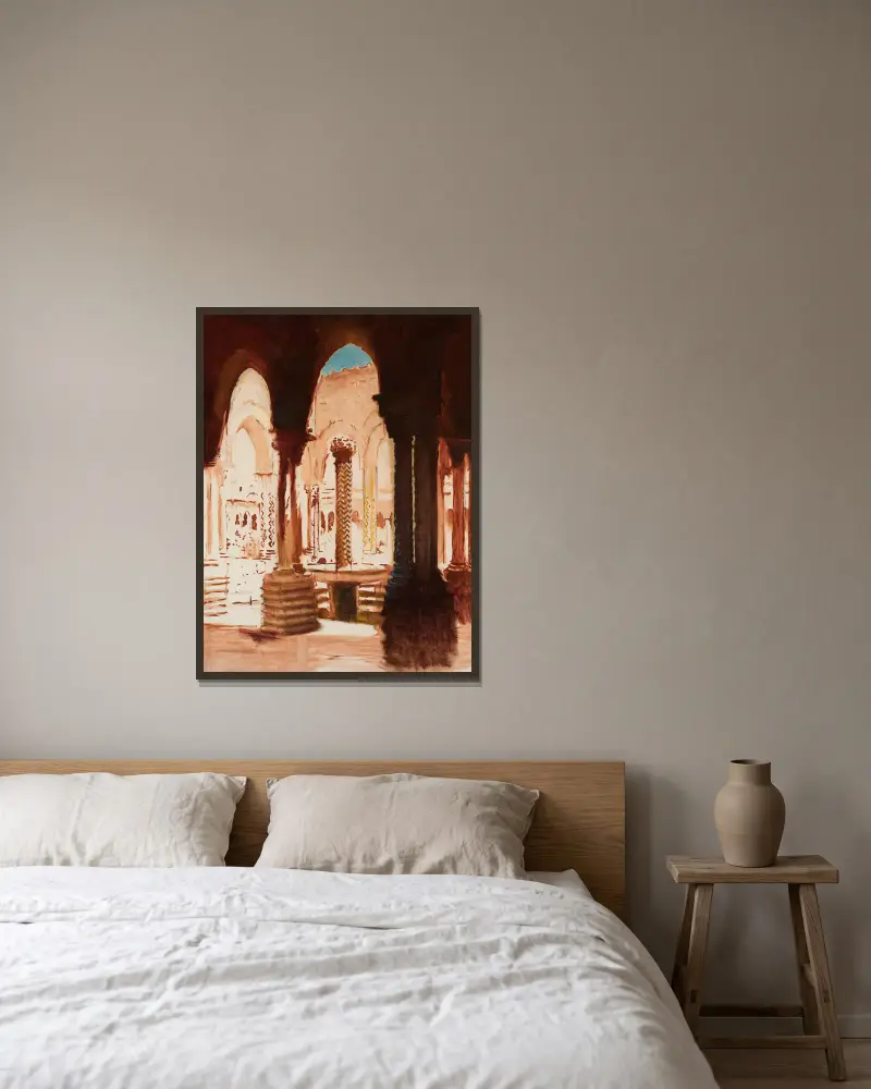 Klosterhof in Monreale–Palermo von Kazimierz Stabrowski gerahmt an einer Wand