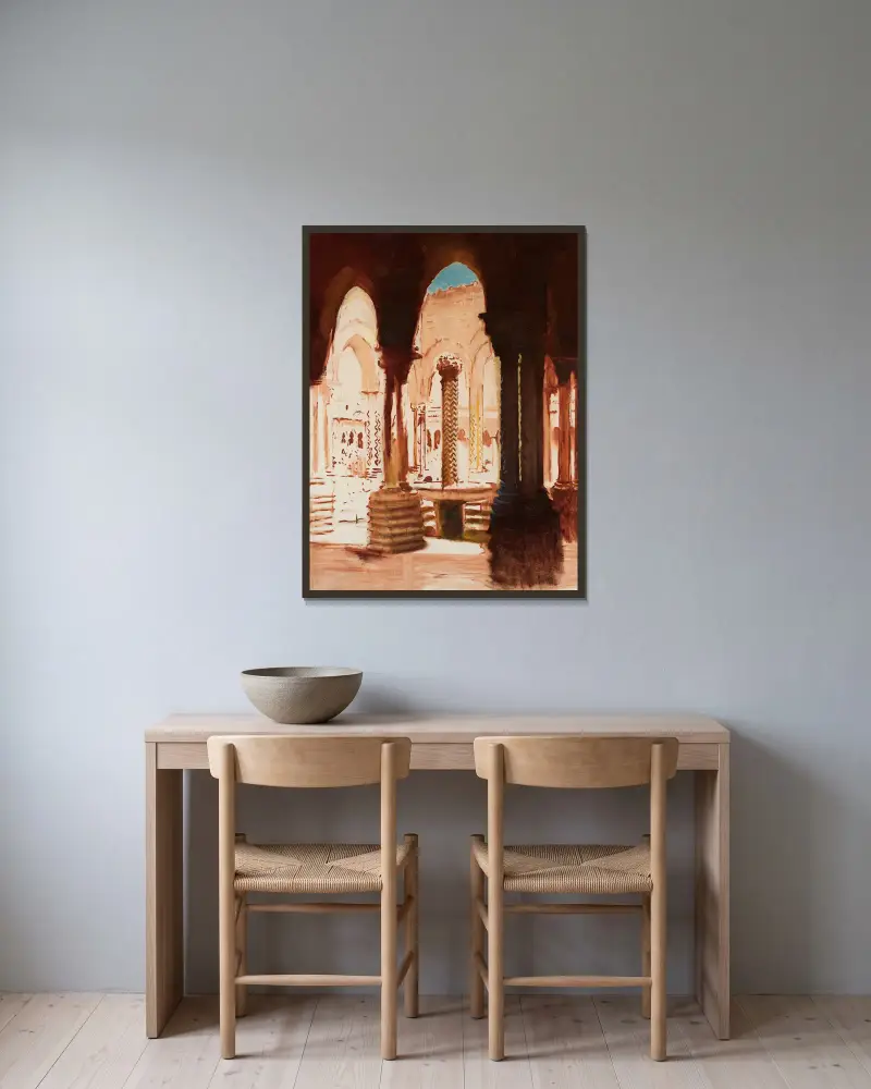 Klosterhof in Monreale–Palermo von Kazimierz Stabrowski gerahmt an einer Wand