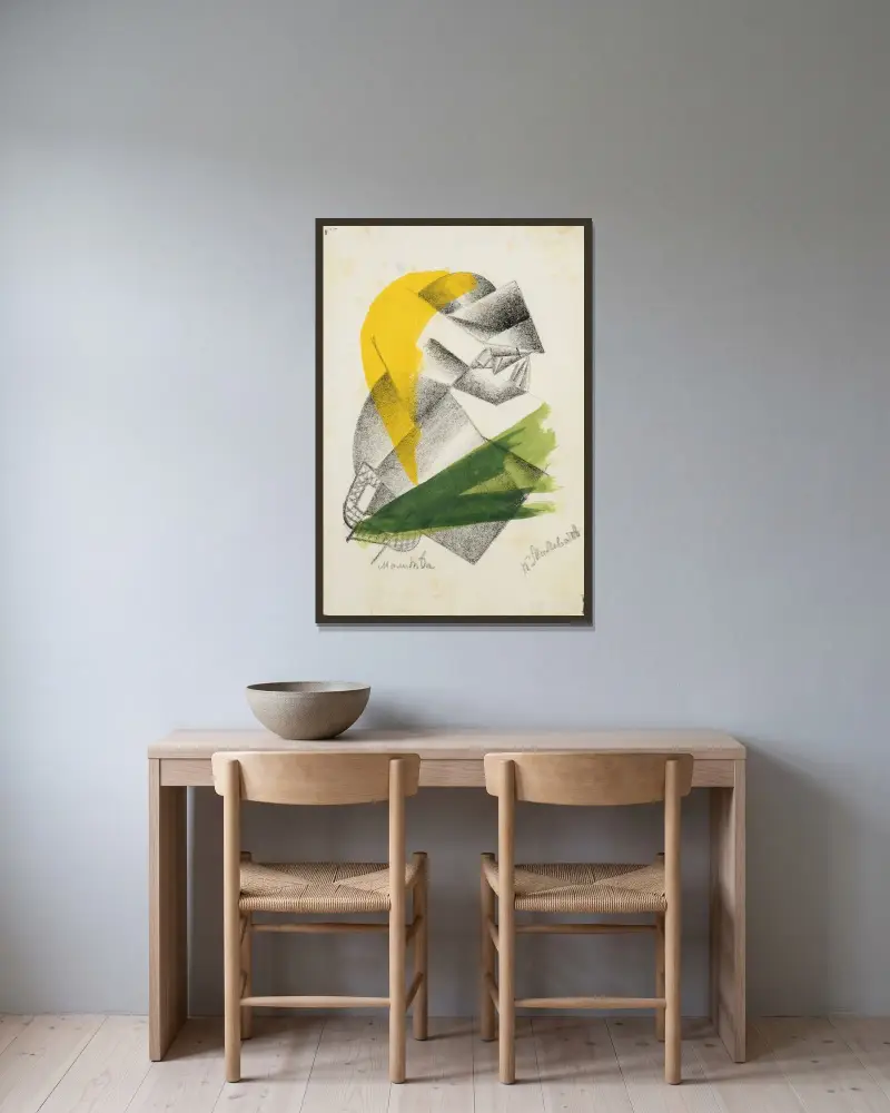 Gebet II von Kazimir Malevich gerahmt an einer Wand