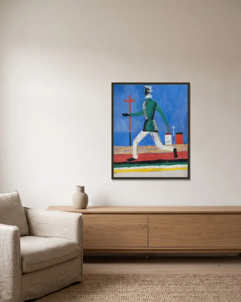 Sensation of danger von Kazimir Malevich gerahmt an einer Wand