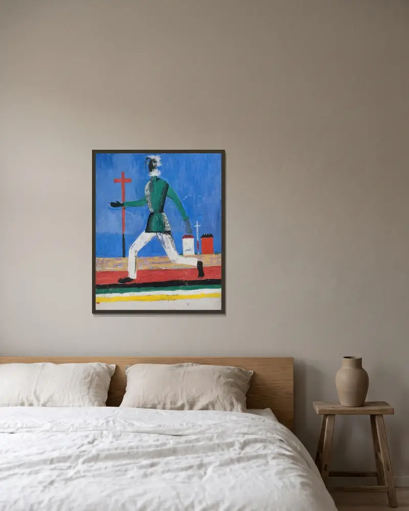 Sensation of danger von Kazimir Malevich gerahmt an einer Wand