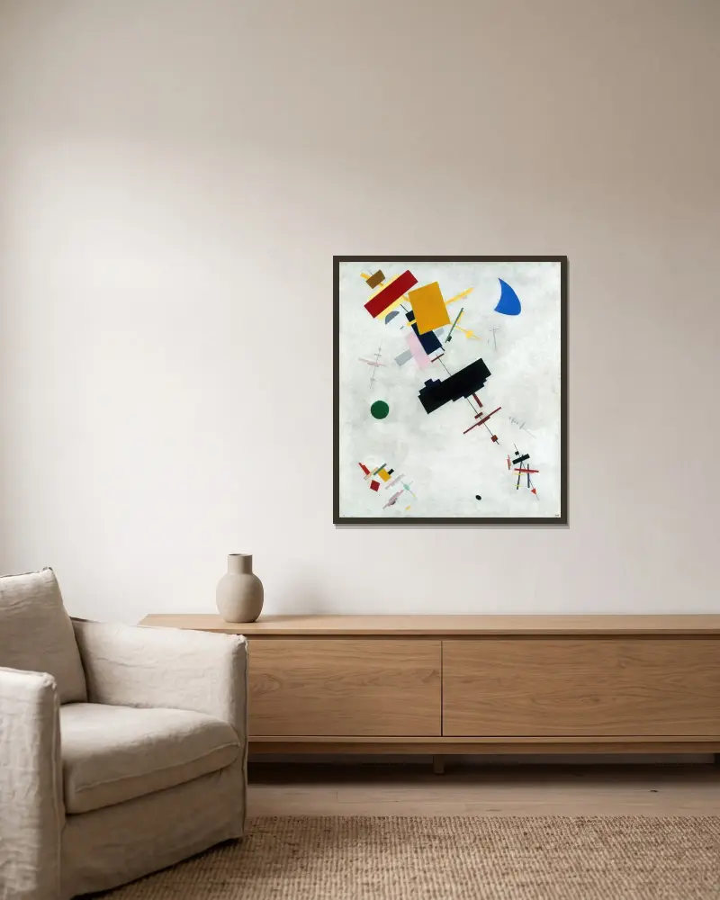 Suprematism, Kazimir Malevich w ramie na ścianie