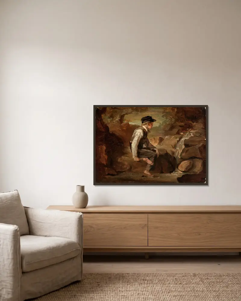 Der junge Mechaniker von Miner Kilbourne Kellogg gerahmt an einer Wand