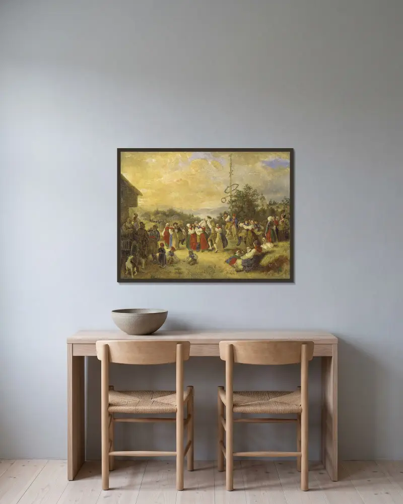 Mittsommernachtstanz in Rättvik von Kilian Zoll gerahmt an einer Wand