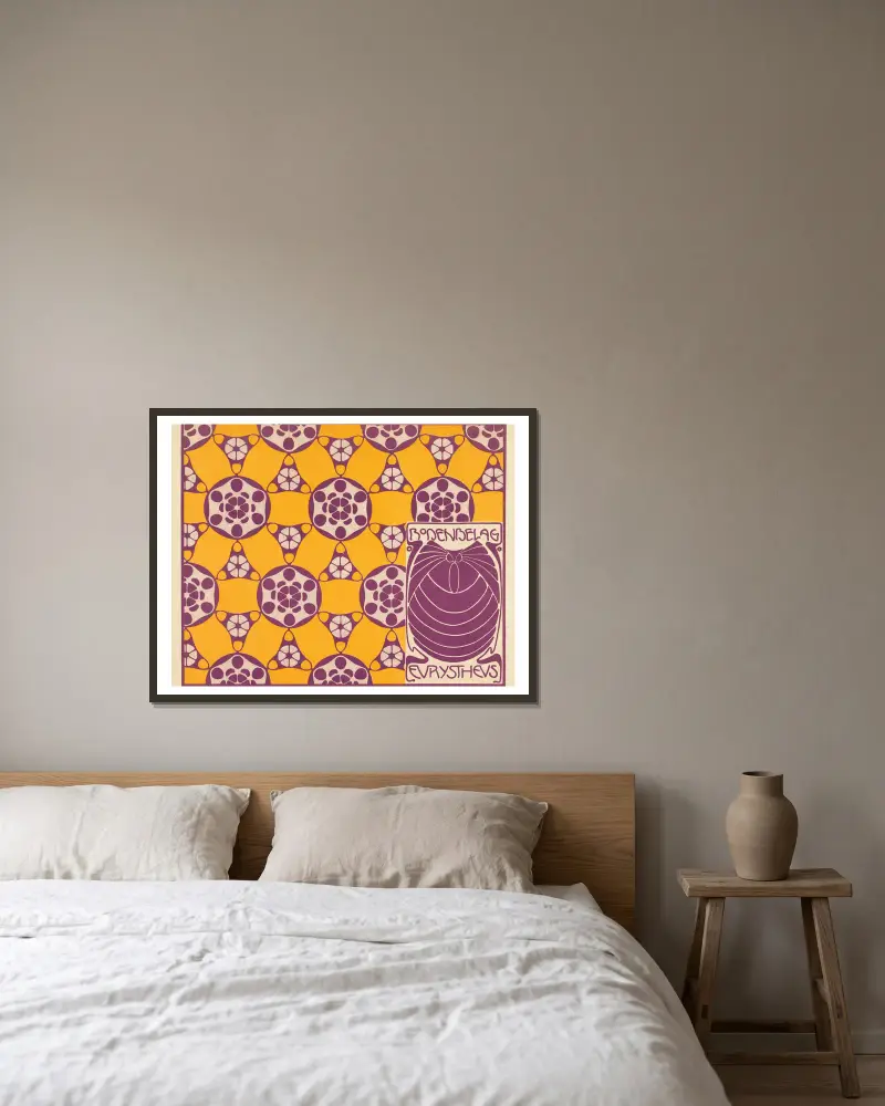 Bodenbelag Eurystheus (Eurystheus Floor Covering) av Koloman Moser inramad på en vägg