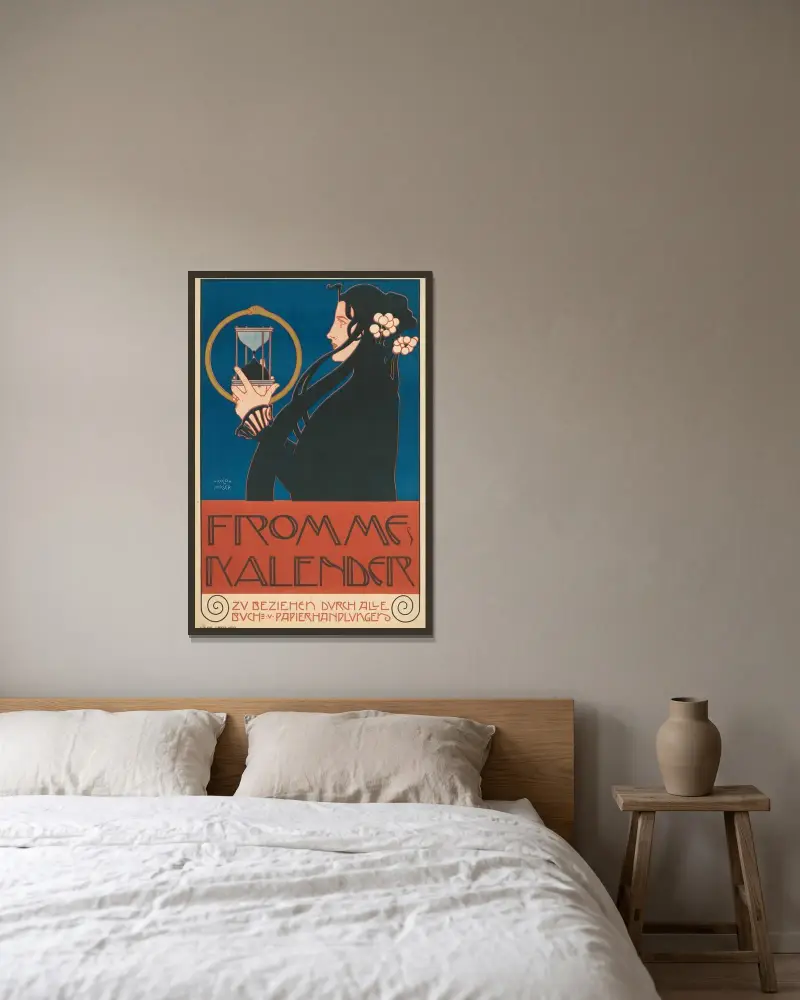 Frommes Kalender, 1899 – nr 2 av Koloman Moser inramad på en vägg