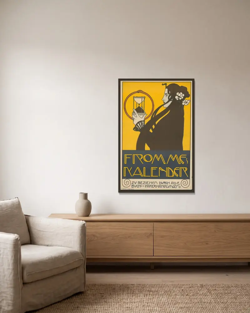 Frommes Kalender, 1899 – Nr. 1, Koloman Moser v rámu na stěně