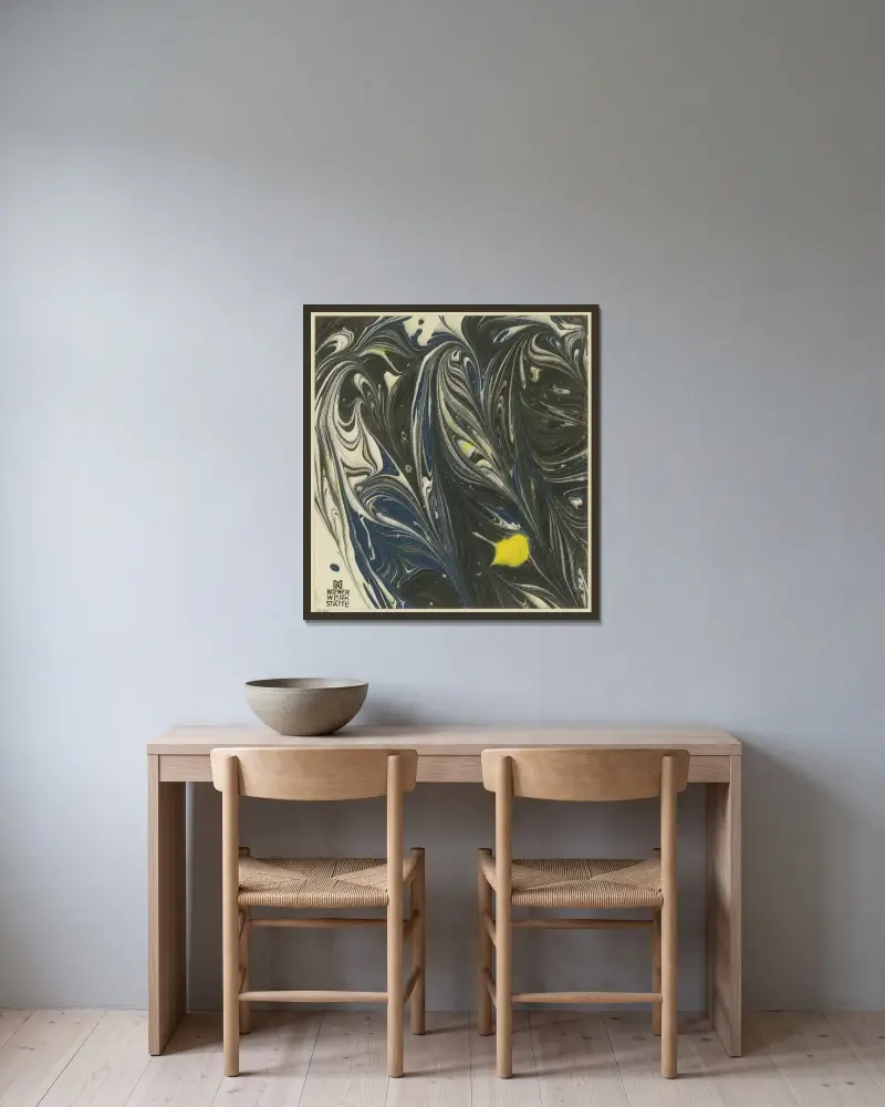 Marmorpapier, 1903 – nr 1 av Koloman Moser inramad på en vägg
