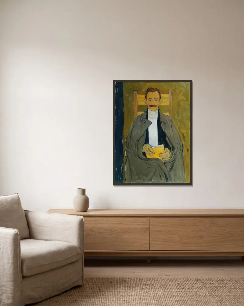 Rudolf Steindl, Schwager des Künstlers von Koloman Moser gerahmt an einer Wand