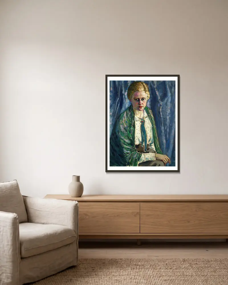 Portret Almy Koskeli, Konrad Mägi w ramie na ścianie