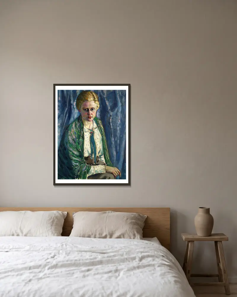 Portret Almy Koskeli, Konrad Mägi w ramie na ścianie