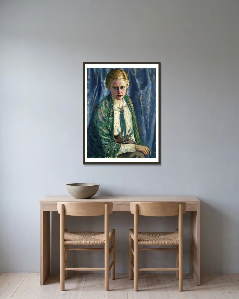 Portret Almy Koskeli, Konrad Mägi w ramie na ścianie
