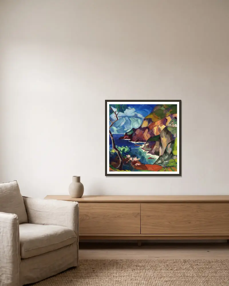 Capri-Landschaft von Konrad Mägi gerahmt an einer Wand