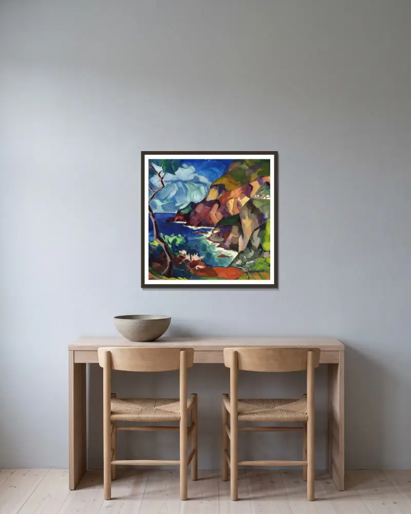 Capri-Landschaft von Konrad Mägi gerahmt an einer Wand