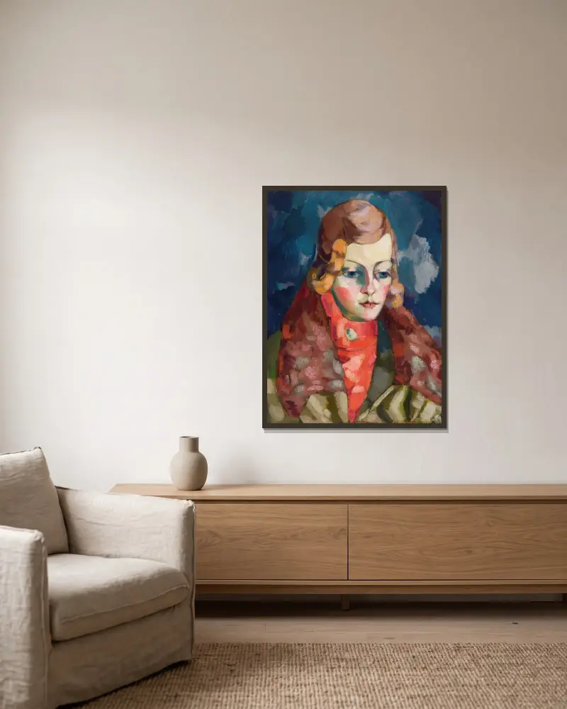 Frauenporträt, 1923 – Nr. 2 von Konrad Mägi gerahmt an einer Wand
