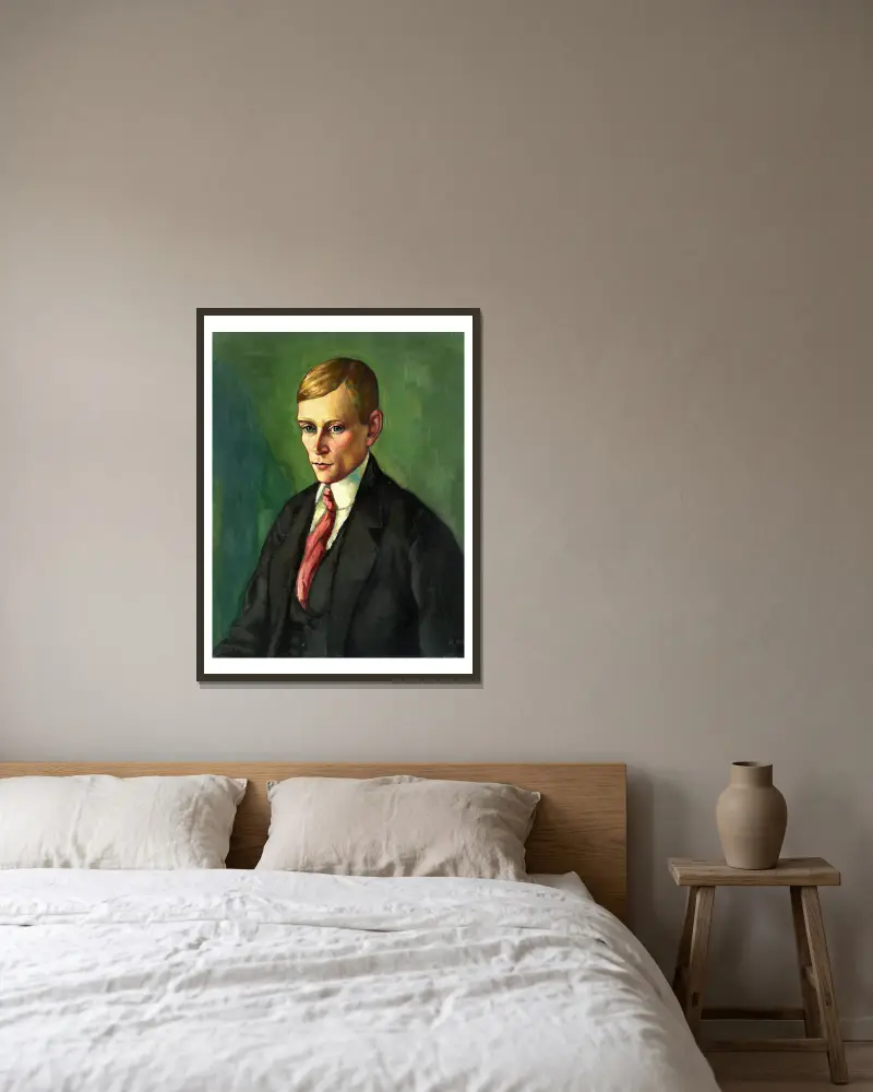 Portrait of a Man av Konrad Mägi inramad på en vägg