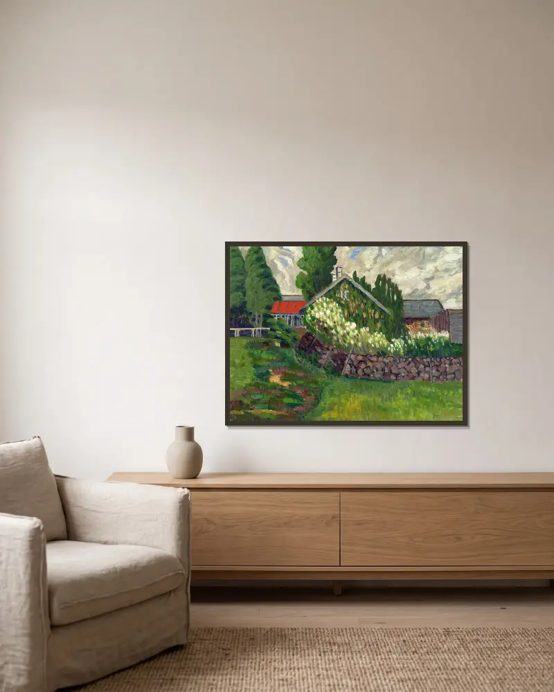 Winterlandschaft von Konrad Mägi gerahmt an einer Wand
