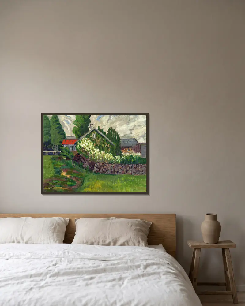 Winterlandschaft von Konrad Mägi gerahmt an einer Wand