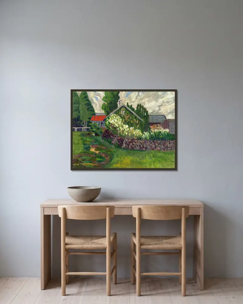 Winterlandschaft von Konrad Mägi gerahmt an einer Wand