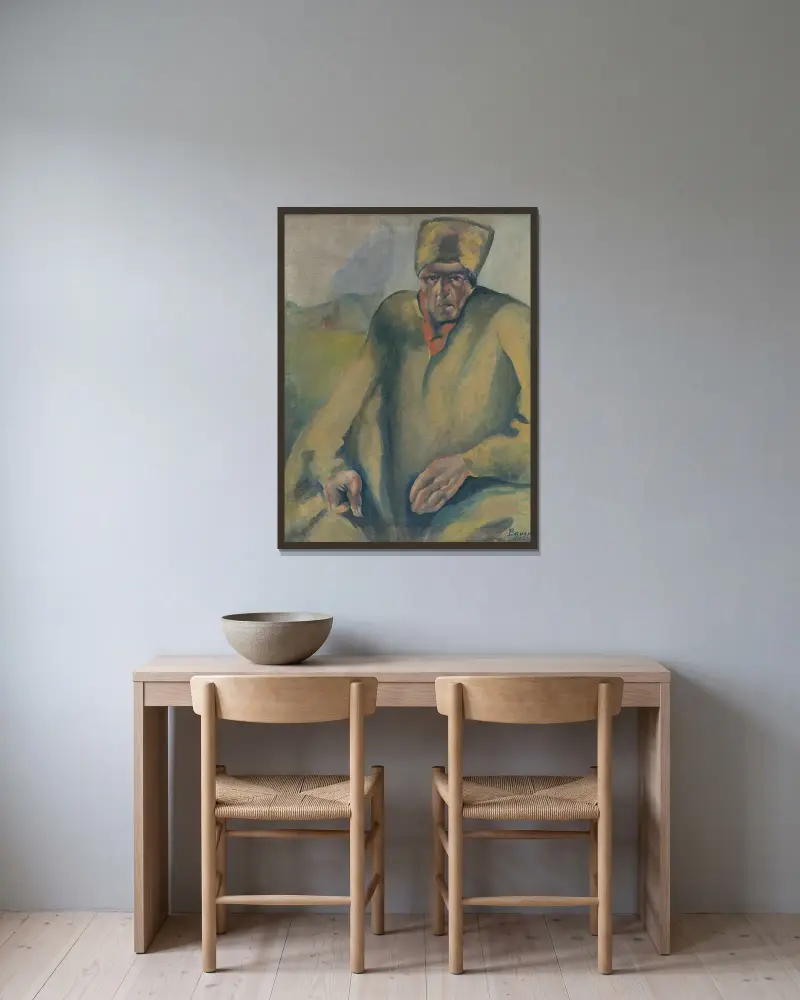 Agitator von Konštantín Bauer gerahmt an einer Wand