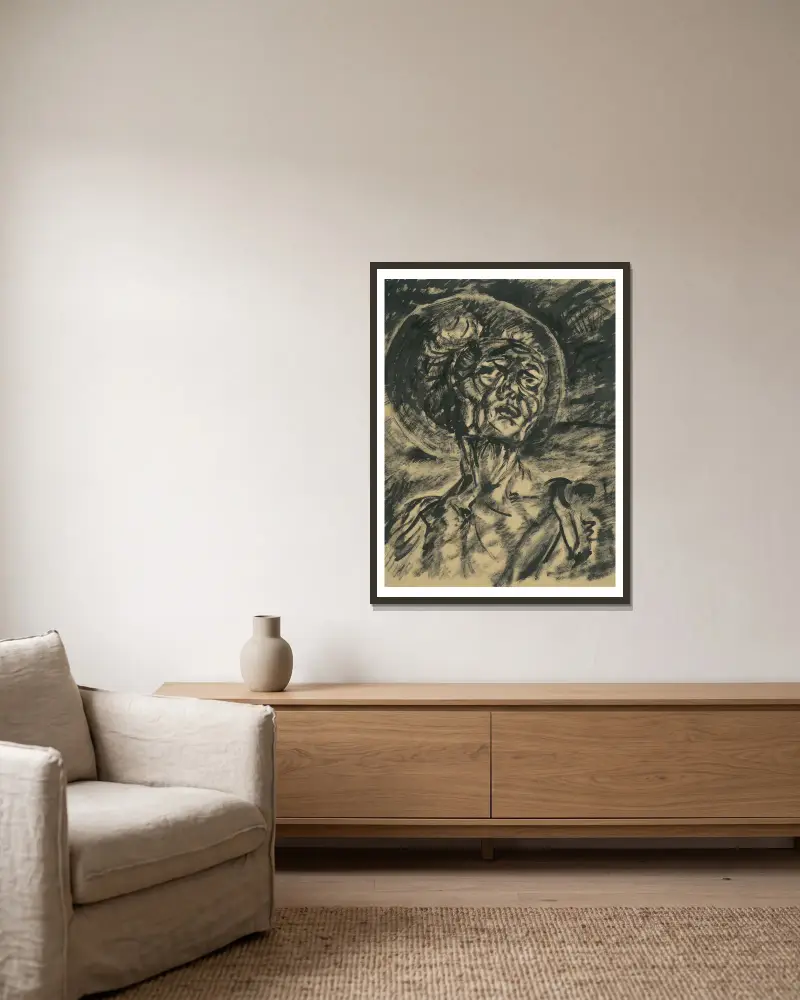 Schmerz von Konštantín Bauer gerahmt an einer Wand