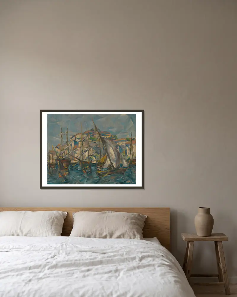 Dubrovník von Konštantín Bauer gerahmt an einer Wand