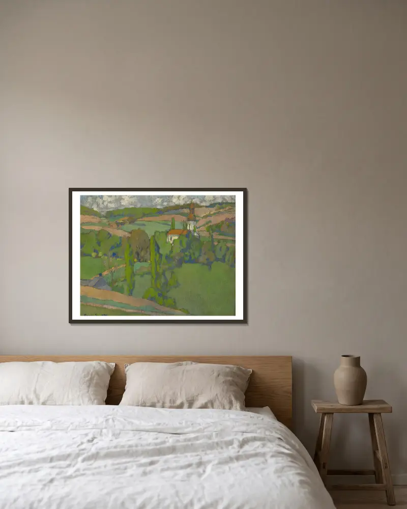 Am Kalvarienberg in Košice von Konštantín Bauer gerahmt an einer Wand