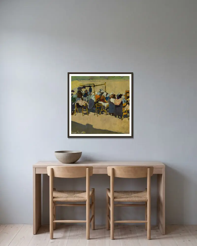 Auf dem Markt von Konštantín Bauer gerahmt an einer Wand