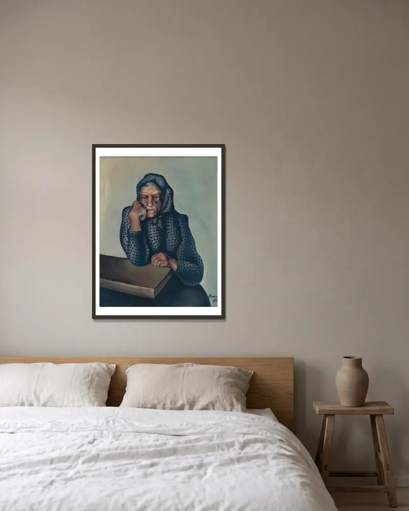 Sorge von Konštantín Bauer gerahmt an einer Wand