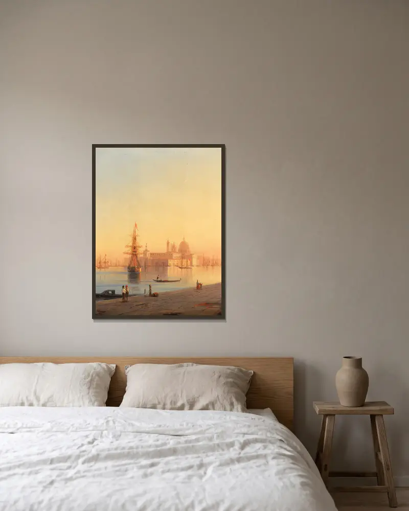 Punta della Dogana och Santa Maria della Salute, Venedig av Ivan Konstantinovich Aivazovsky inramad på en vägg