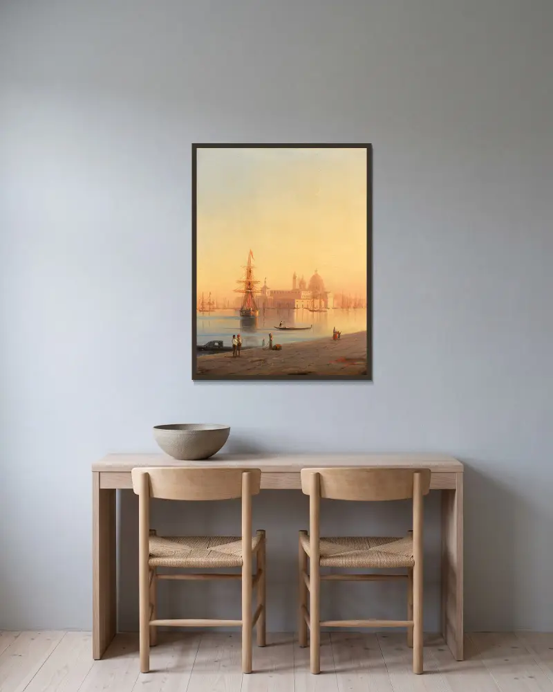 Punta della Dogana och Santa Maria della Salute, Venedig av Ivan Konstantinovich Aivazovsky inramad på en vägg
