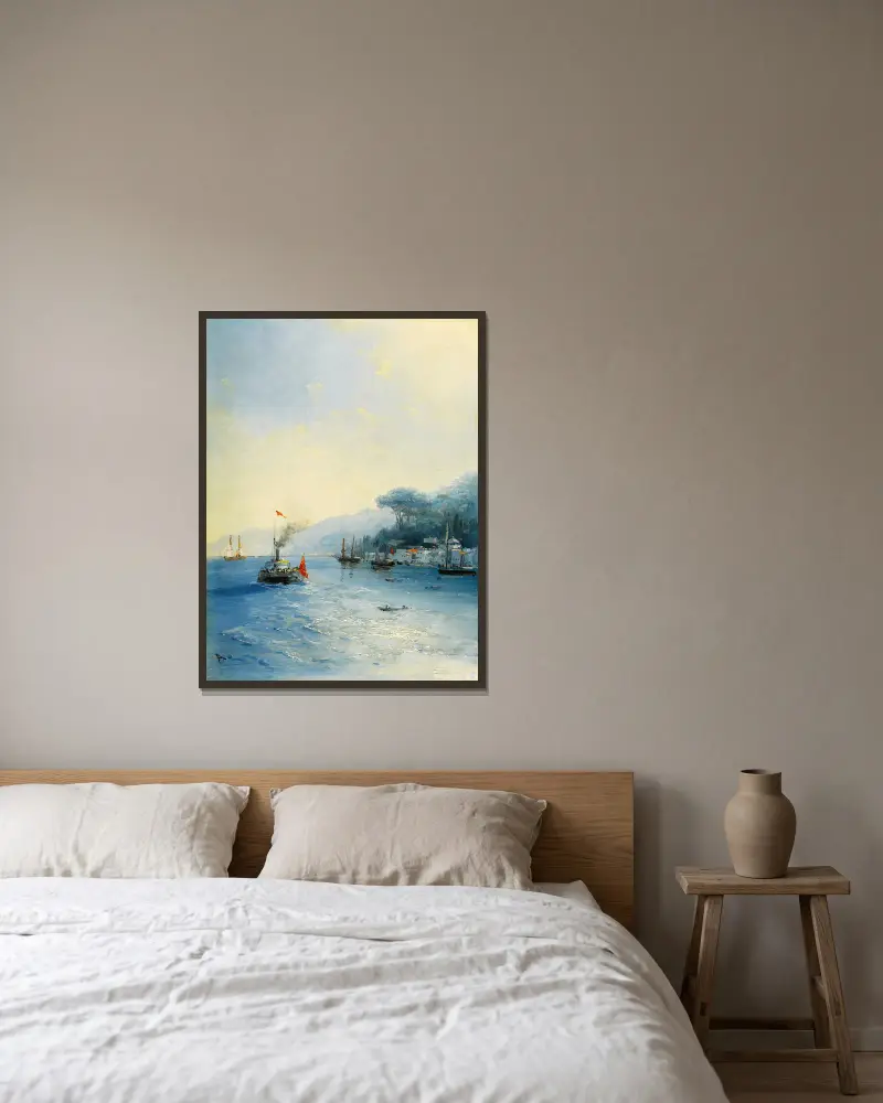 Sjöfart på Bosporen, Konstantinopel av Ivan Konstantinovich Aivazovsky inramad på en vägg