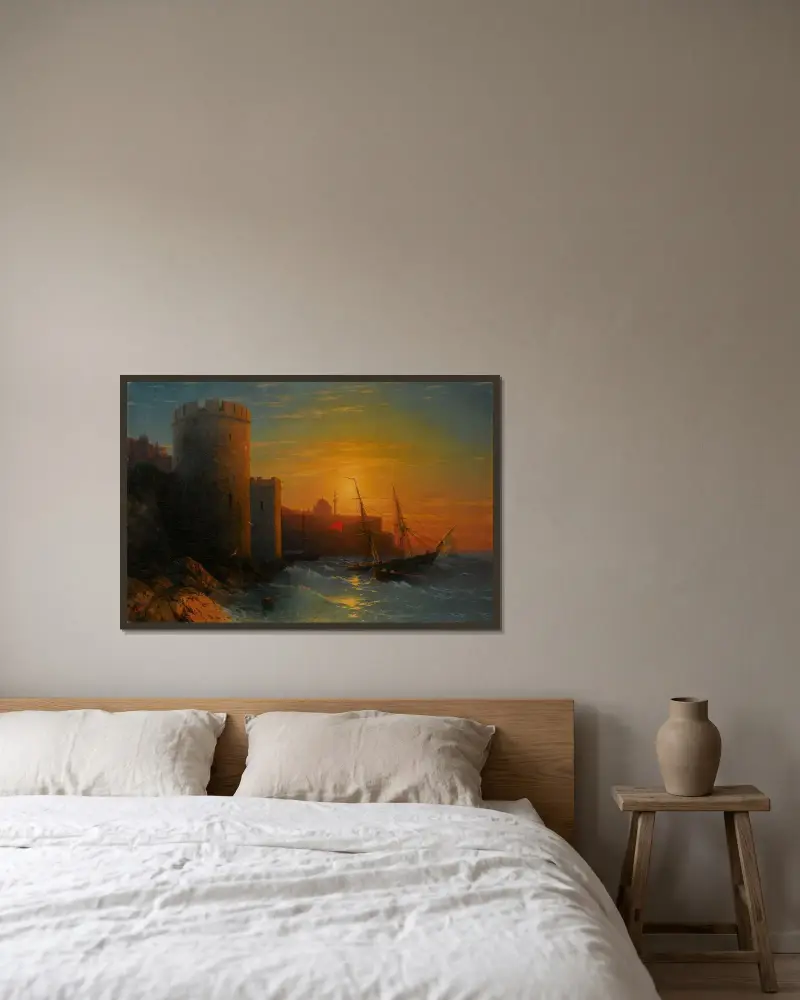 Sunset over Constantinople av Ivan Konstantinovich Aivazovsky inramad på en vägg